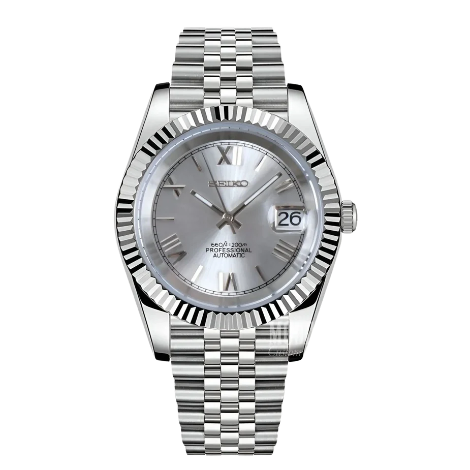 SEIKO MOD DATEJUST ROMAN SILVER