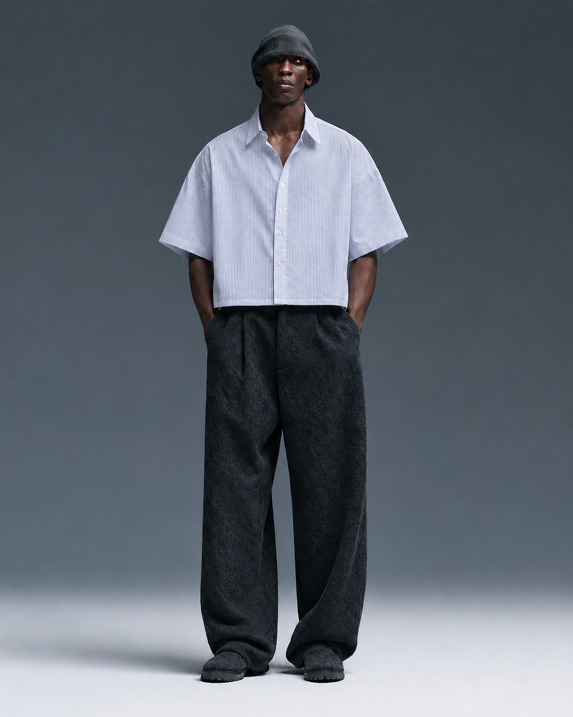 Angel boy boxy fit striped shirt