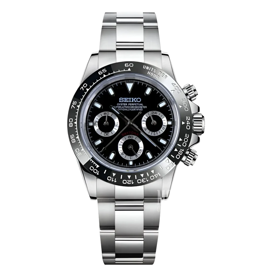 SEIKO MOD DAYTONA BLACK PANDA