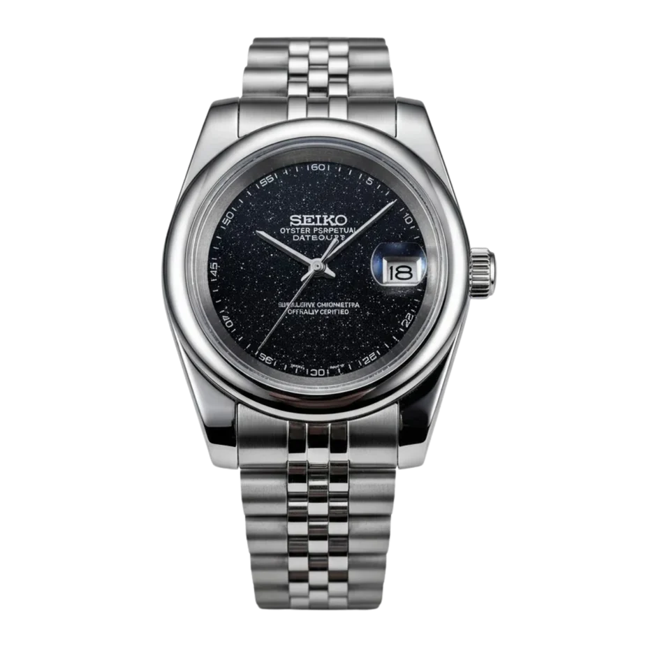 SEIKO MOD GALAXY BURST DIAL CURVED BEZEL