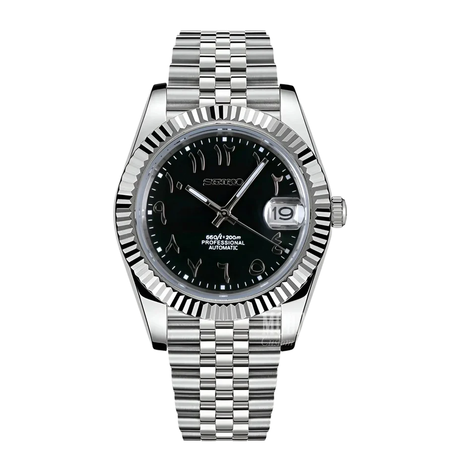SEIKO MOD DATEJUST BLACK ARABIC