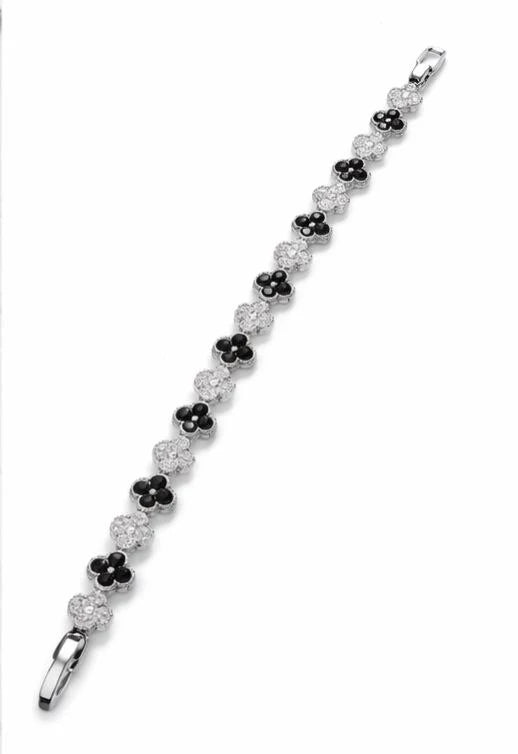 Black and white clover bracelet