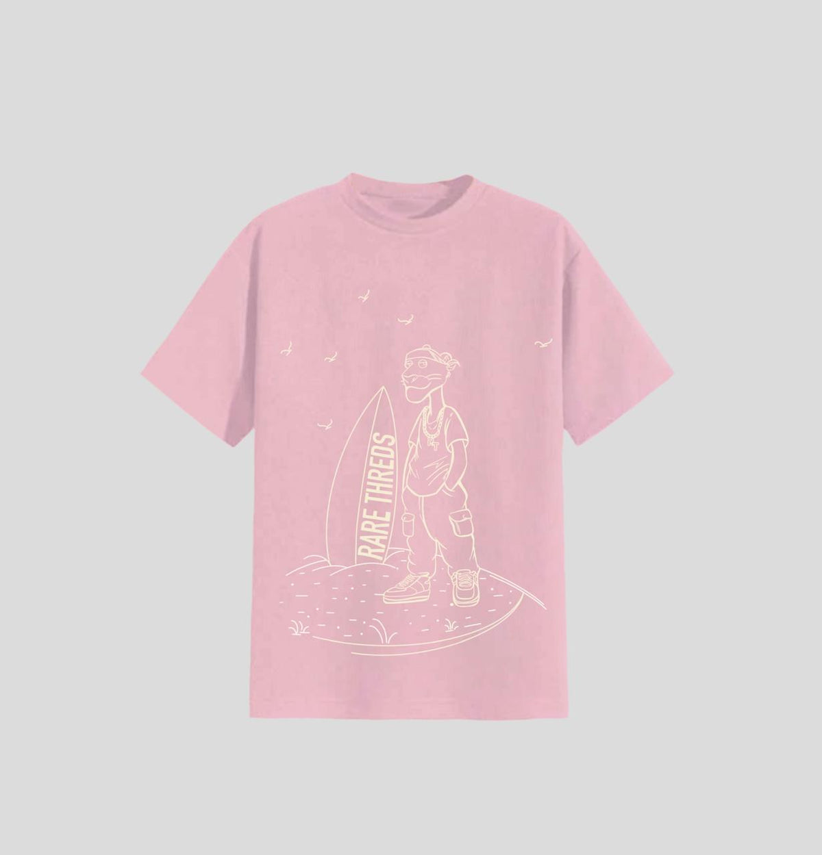 PINK OVERSIZED ROUND NECK T-SHIRT