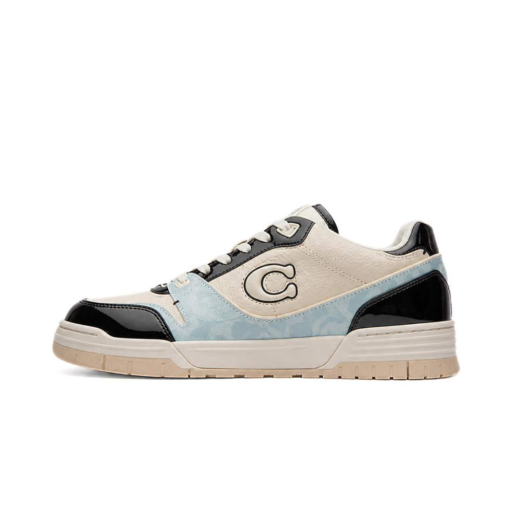 COACH SOHO SNEAKER WITH PATENT SIGNATURE LEATHER SEA MIST BLACK