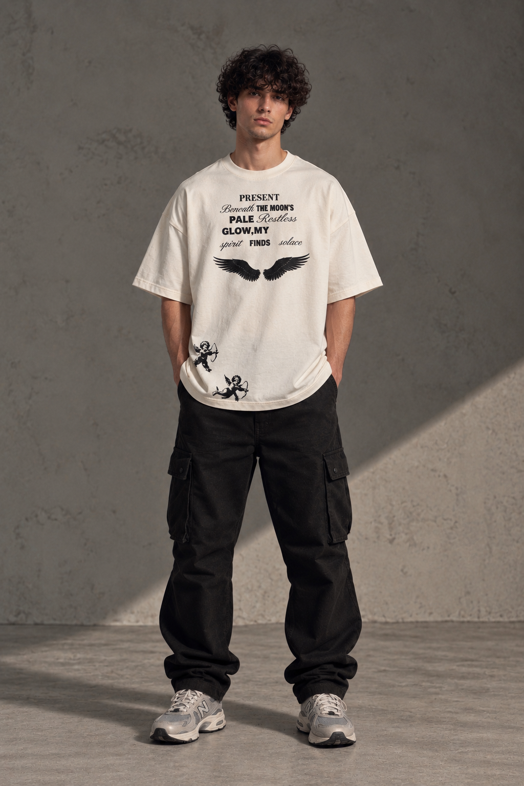 404 Angel white oversized tshirt