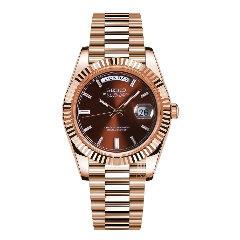 SEIKO MOD DATEJUST DAYDATE ROSE GOLD CHOCOLATE