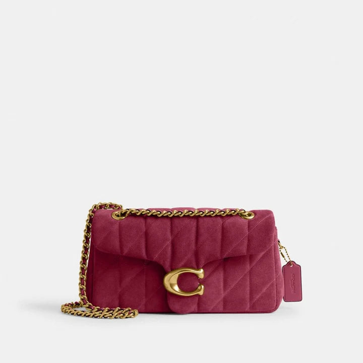 Coach Tabby Shoulder Bag 26 With Quilting Brass Dark Fuchsia